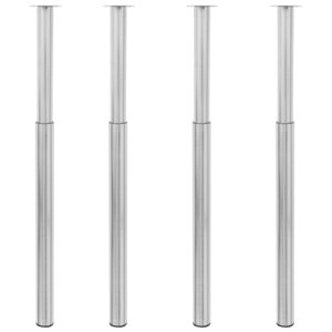 vidaXL Pieds de table télescopiques 4 Pièces Nickel brossé 710 mm-1100 mm