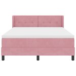 Lit Box Spring vidaXL avec Matelas Rose 140x190 cm Velours