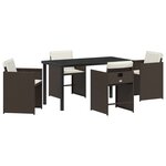 vidaXL Ensemble de salle à manger pour jardin 5 Pièces Marron polyrotin