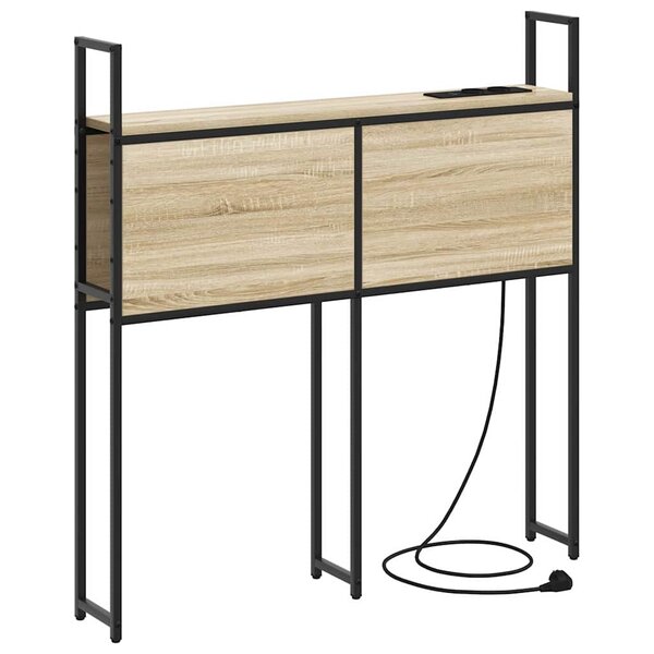 vidaXL Headboard de Rangement avec Station de Charge Chêne sonoma