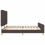 vidaXL Cadre de lit avec tête de lit Marron foncé 180 x 200 cm tissu