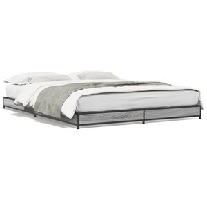 vidaXL Cadre de lit sans matelas sonoma gris 120x200 cm