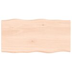 vidaXL Dessus de table bois chêne massif non traité bordure assortie