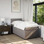 vidaXL Sommier à lattes de lit avec matelas Taupe 100x200 cm Tissu