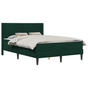 vidaXL Cadre de lit avec matelas Vert foncé 120 x 200 cm Velours