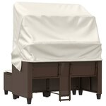 vidaXL Canapé de jardin 2 places avec auvent et tabourets marron rotin