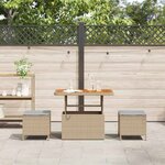 vidaXL Ensemble de salle à manger pour jardin 3 Pièces Beige Poly rotin