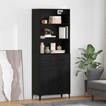 vidaXL Haut Armoire Chêne noir 69 5 x 34 x 180 cm Bois d'ingénierie