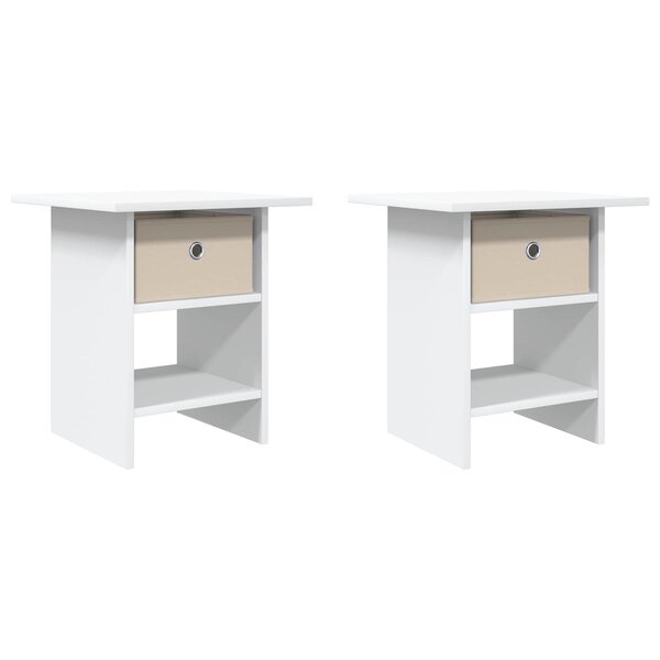 vidaXL Table de chevet 2 Pièces Blanc 41 x 40 x 45 cm Bois d'ingénierie