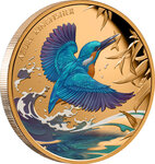 Monnaie en or 100 dollars g 31.1 (1 oz) millésime 2023 kingfisher azure kingfisher
