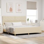 Cadre de lit VidaXL Crème 200x200 cm en tissu