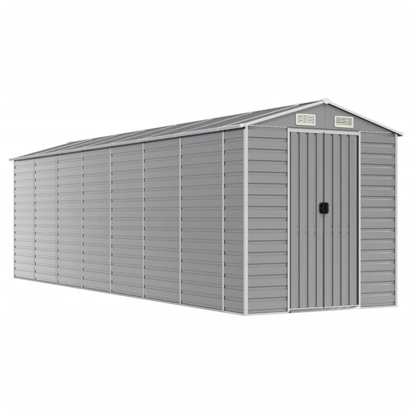 vidaXL Abri de jardin gris clair 191 x 640 x 198 cm en acier galvanisé