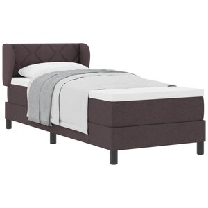 vidaXL Lit à ressorts avec matelas Marron foncé 80 x 200 cm tissu