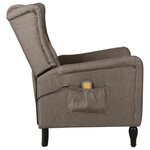 vidaXL Fauteuil de massage inclinable Taupe Tissu