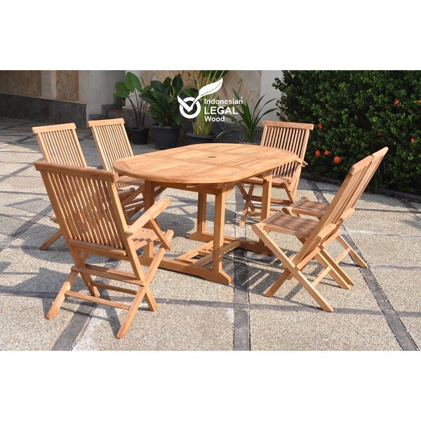 Le Leti Mix: Salon de jardin teck 6/8 pers. 4 chaises 2 fauteuils + table ovale