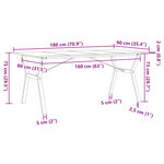 vidaXL Table à manger cadre en Y 180x90x75 cm bois de pin massif fonte