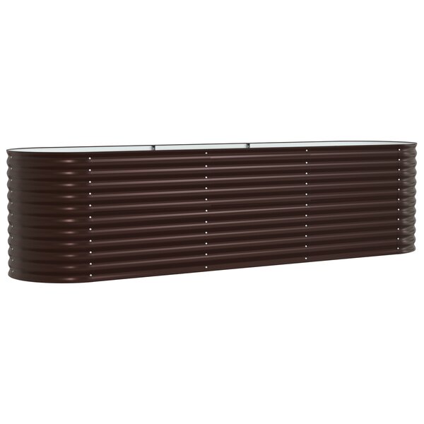 Bac de jardin surélevé marron 320x80x81 cm en acier galvanisé