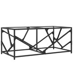 vidaXL Table basse avec dessus en verre transparent 98 5x50x41cm acier