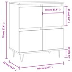 vidaXL Buffet Blanc 60x35x70 cm Bois d'ingénierie
