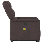vidaXL Fauteuil inclinable de massage Marron foncé Tissu