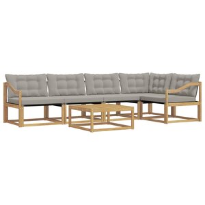 vidaXL Ensemble de canapés d'extérieur 6 pc Blanc et gris clair