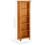 vidaXL Bibliothèque à 5 étagères 45x22x140 cm Bois de chêne massif