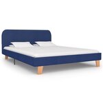 vidaXL Cadre de lit Bleu Tissu 140x200 cm