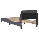 vidaXL Cadre de lit avec tête de lit Gris foncé 90x190 cm Velours