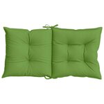 vidaXL Coussins de chaise à dossier bas lot de 2 vert mélangé tissu