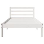 Lit vidaXL avec tête de lit blanche 80x220 cm en bois massif de pin