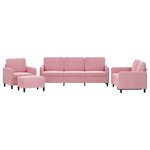 vidaXL Ensemble de canapés 4 Pièces rose velours