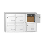 Bloc collectif Leabox 3x2  grade 3  simple face  extérieur  fixation murale  blanc neige ral 9016 finition brillante
