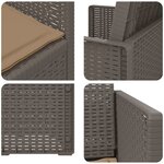 vidaXL Chaises de jardin salle à manger 2 Pièces Gris clair et Taupe PP