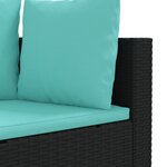 vidaXL Salon de jardin 9 Pièces avec coussins noir résine tressée