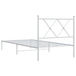 vidaXL Cadre de lit métal sans matelas avec tête de lit blanc 90x200cm