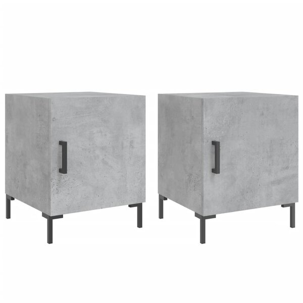 vidaXL Tables de chevet 2 Pièces gris béton 40x40x50 cm bois d’ingénierie