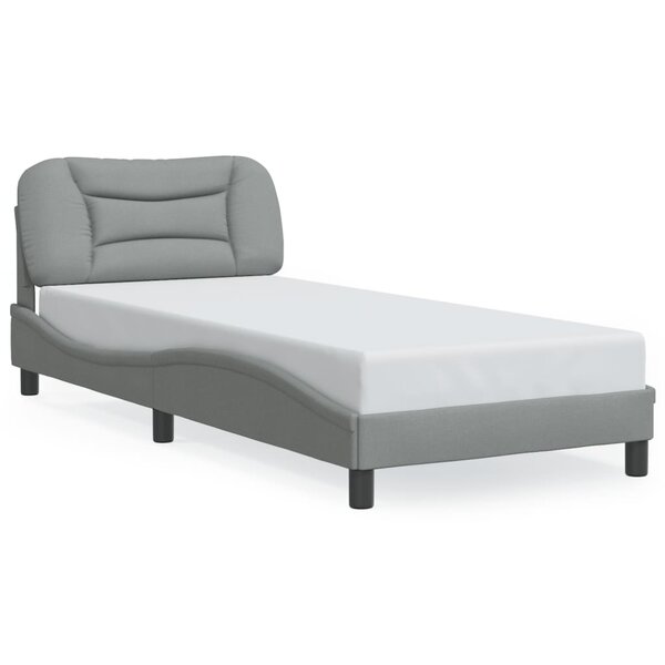 vidaXL Cadre de lit avec LED sans matelas Hvar gris clair 80x200 cm tissu