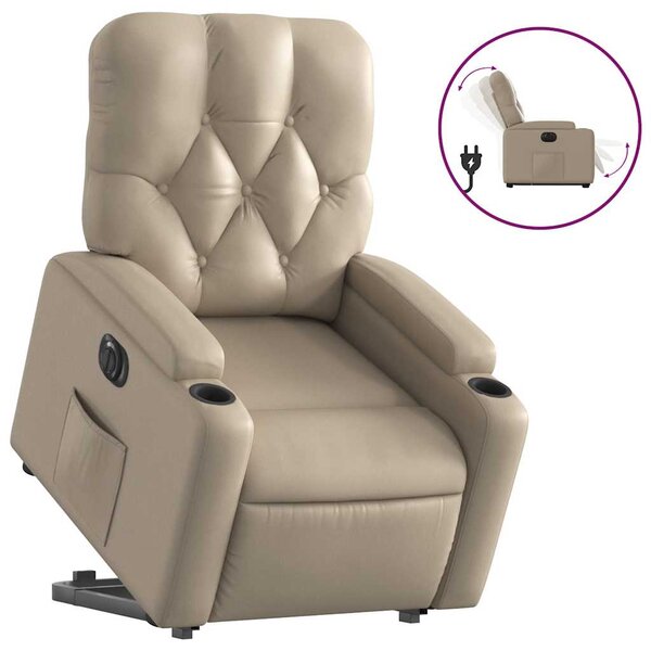 vidaXL Fauteuil inclinable électrique cappuccino similicuir