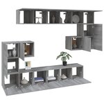 vidaXL Ensemble de meubles TV 10 Pièces Sonoma gris Bois d'ingénierie