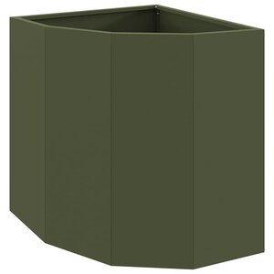 vidaXL Jardinière d'Angle Vert olive 45 x 45 x 50 cm Acier