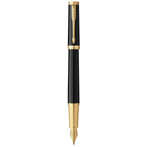 Stylo plume PARKER INGENUITY Noir Finition dorée Plume Moyenne cartouche d'encre noire coffret cadeau