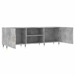 vidaXL Meuble TV gris béton 150x30x50 cm bois d'ingénierie