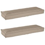 vidaXL Set de coussins de palette 2 Pièces Taupe 120 x 40 x 8 cm
