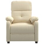 vidaXL Fauteuil inclinable Crème Tissu