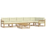 vidaXL Ensemble de canapés d'extérieur 7 Pièces Blanc et crème