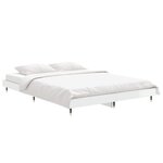 vidaXL Cadre de lit sans matelas blanc brillant 135x190 cm