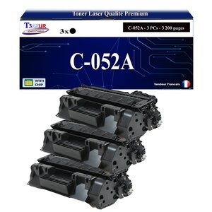 T3AZUR - 3x Toners compatibles avec Canon 052 pour Canon MF-421dw  MF-426dw  MF-428x  MF-429x Noir - 3 200p