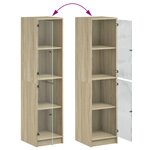 vidaXL Buffet avec portes en verre chêne sonoma 35x37x142 cm