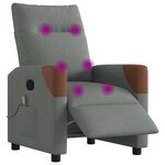 vidaXL Fauteuil inclinable de massage électrique gris foncé tissu