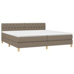 vidaXL Sommier à lattes de lit et matelas et LED Taupe 200x200cm Tissu